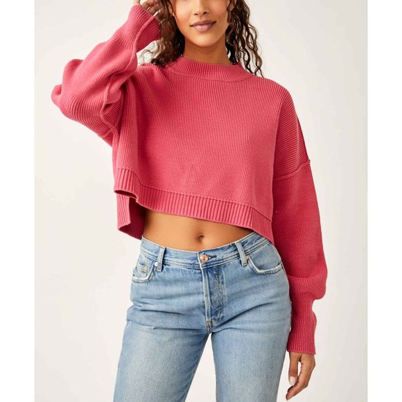 Free People Sweaters - Free People Pink Crew Neck Sweater